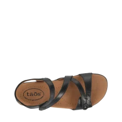 Taos Footwear Soft Support Sandals*Big Time Black
