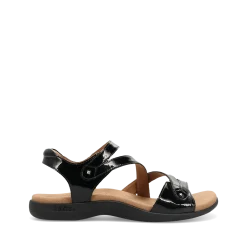 Taos Footwear Soft Support Sandals*Big Time Black Patent