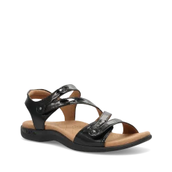 Taos Footwear Soft Support Sandals*Big Time Black Patent
