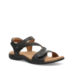 Taos Footwear Soft Support Sandals*Big Time Weave Black