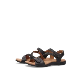 Taos Footwear Soft Support Sandals*Big Time Weave Black
