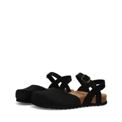 Taos Footwear Casuals|Cork Support Sandals*Culture Black Suede