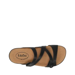 Taos Footwear Soft Support Sandals*Double U Black