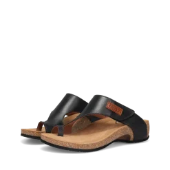 Taos Footwear Cork Support Sandals|Wedge Sandals*Loop Black