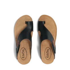 Taos Footwear Cork Support Sandals|Wedge Sandals*Loop Black