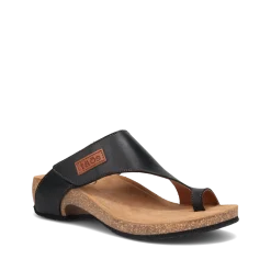 Taos Footwear Cork Support Sandals|Wedge Sandals*Loop Black
