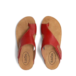 Taos Footwear Cork Support Sandals|Wedge Sandals*Loop Red