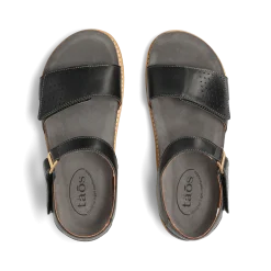 Taos Footwear Cork Support Sandals*Modern Black