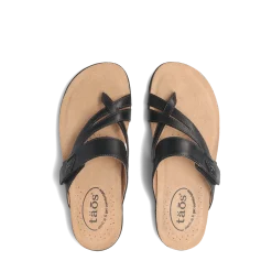 Taos Footwear Cork Support Sandals*Perfect Black