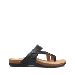 Taos Footwear Cork Support Sandals*Perfect Black