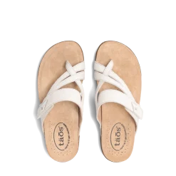 Taos Footwear Cork Support Sandals*Perfect White