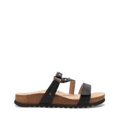 Taos Footwear Cork Support Sandals*Ringslide Black