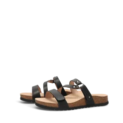 Taos Footwear Cork Support Sandals*Ringslide Black