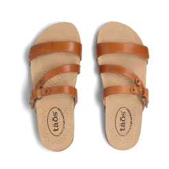 Taos Footwear Cork Support Sandals*Ringslide Caramel