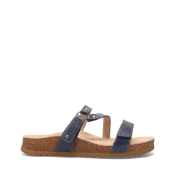 Taos Footwear Cork Support Sandals*Ringslide Dark Blue