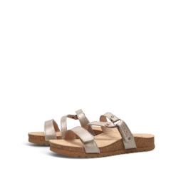 Taos Footwear Cork Support Sandals*Ringslide Champagne