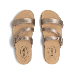 Taos Footwear Cork Support Sandals*Ringslide Champagne