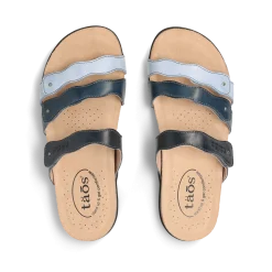 Taos Footwear Cork Support Sandals*Scribble Blue Multi