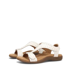 Taos Footwear Soft Support Sandals*Show Stopper White