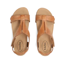 Taos Footwear Cork Support Sandals|Wedge Sandals*Showtime Caramel