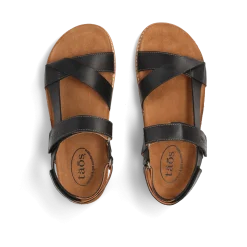 Taos Footwear Cork Support Sandals*Sideways Black