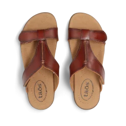 Taos Footwear Soft Support Sandals*Slide Show Cognac