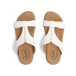 Taos Footwear Soft Support Sandals*Slide Show White