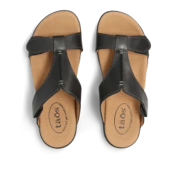 Taos Footwear Soft Support Sandals*Slide Show Black