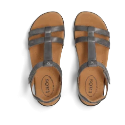 Taos Footwear Soft Support Sandals*Trophy 2 Steel