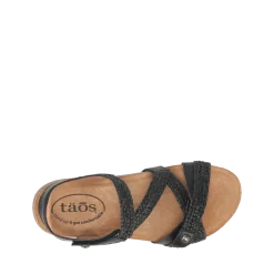 Taos Footwear Cork Support Sandals|Wedge Sandals*Trulie Black