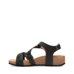 Taos Footwear Cork Support Sandals|Wedge Sandals*Trulie Black