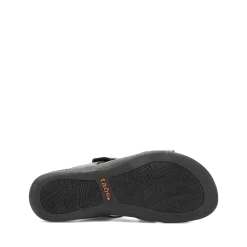 Taos Footwear Soft Support Sandals*Westside Black Metallic