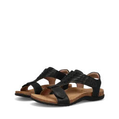 Taos Footwear Cork Support Sandals*Wonderful Black