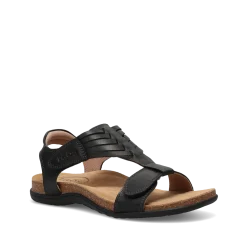 Taos Footwear Cork Support Sandals*Wonderful Black