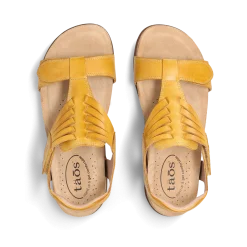 Taos Footwear Cork Support Sandals*Wonderful Yellow