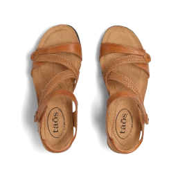 Taos Footwear Cork Support Sandals|Wedge Sandals*Zecret Caramel