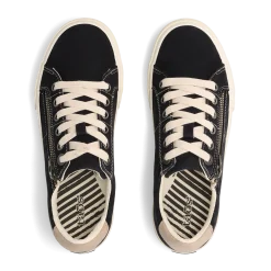 Taos Footwear Canvas|White*Z Soul Black/Tan Distressed