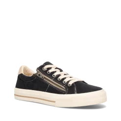 Taos Footwear Canvas|White*Z Soul Black/Tan Distressed