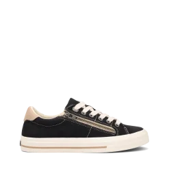 Taos Footwear Canvas|White*Z Soul Black/Tan Distressed