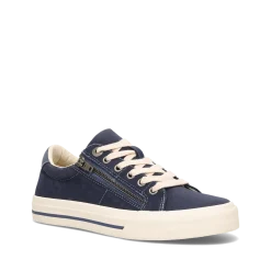 Taos Footwear Canvas|White*Z Soul Navy/Indigo Distressed